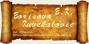 Borisava Kuvekalović vizit kartica